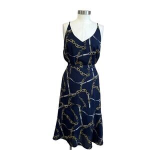 Banana Republic NWT Chain Print Satin Tank & Midi Skirt Set Old Money Chic